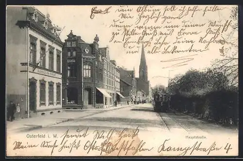 AK Osterfeld i. W., Hauptstrasse mit Kirche