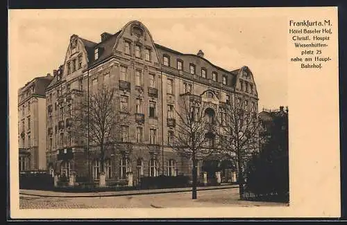 AK Frankfurt /Main, Hotel Baseler Hof, Christliches Hospiz, Wiesenhüttenplatz 25 am Hauptbahnhof