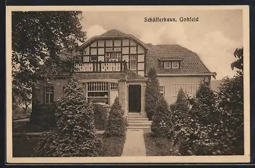 AK Gohfeld / Herford, Gasthaus Schäfferhaus, Eingang