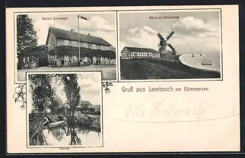 AK Lembruch am Dümmersee, Gasthof Brinkmeyer, Mühle und Gravide