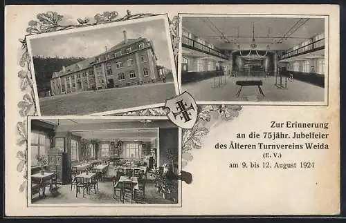 AK Weida / Thür., 75jähr. Jubelfeier des Älteren Turnvereins 1924