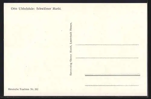 Künstler-AK Otto Ubbelohde: Schwälmer Markt