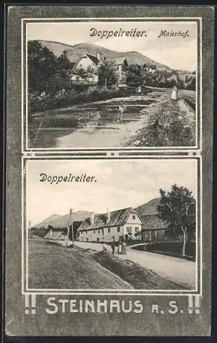 AK Steinhaus a. S., Erholungsheim Doppelreiter am Fluss, Maierhof