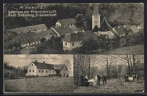 AK Stössing /N.-Oesterreich, Gasthaus zur frischen Luft, Bes. M. Kurutz