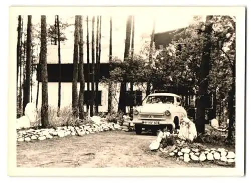 3 Fotografien Auto Lloyd, PKW mit Faltdach und Kennzeichen Hamburg