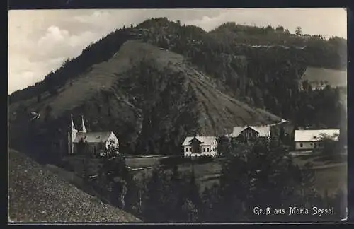 AK Maria Seesal, Ortsansicht mit Bergen