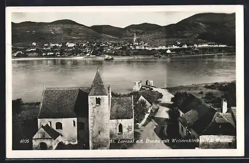 AK Weissenkirchen i. d. Wachau, Teilansicht mit St. Lorenzi a. d. Donau