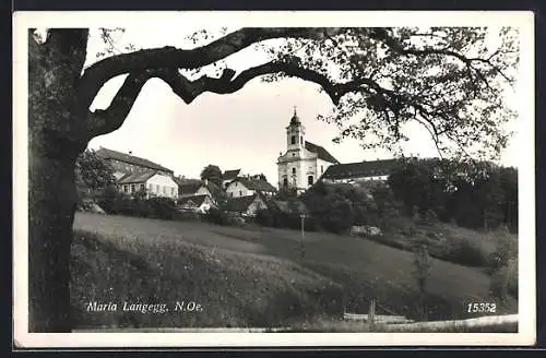 AK Maria Langegg, Ortsansicht von der Wiese aus