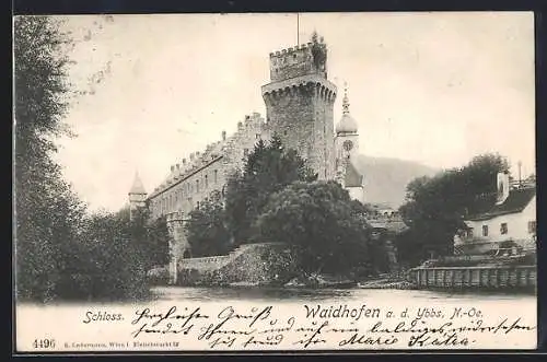 AK Waidhofen a. d. Ybbs, Blick auf das Schloss