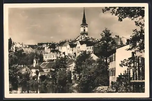 AK Waidhofen a. d. Thaya, Ortsansicht mit Kirche