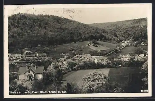 AK Hinterbrühl, Weissenbach, Blick über die Dächer der Ortschaft