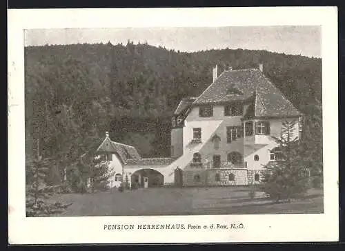 AK Prein a. d. Rax, Pension Herrenhaus, Aussenansicht