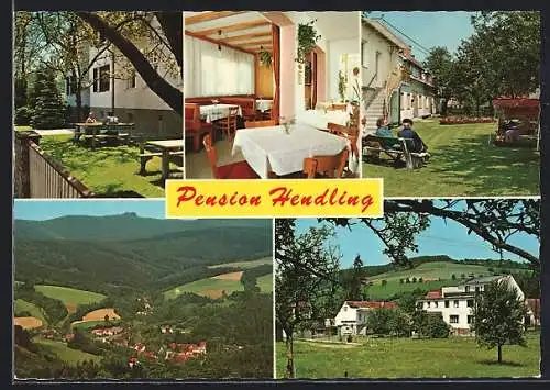 AK Klingfurth, Pension Hendling, Ortsansichten und Essensraum