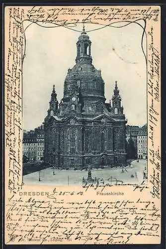 AK Dresden, Aussenansicht der Frauenkirche