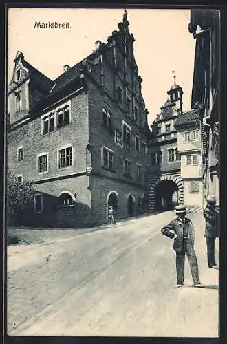 AK Marktbreit, Strassenpartie mit Steinbogen