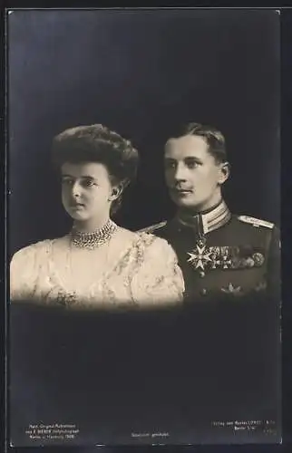 AK Prinzessin Sophie Charlotte v. Oldenburg und Prinz Eitel Friedrich von Preussen