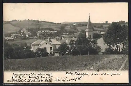 AK Sulz-Stangau, Panorama mit Wasserheilanstalt