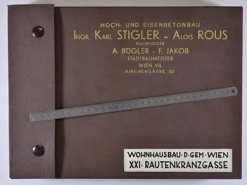 Fotoalbum mit 48 Fotografien 1931, Ansicht Wien XXI., Wohnungbau Rautenkranzgasse, Karl Stigler - Alois Rous