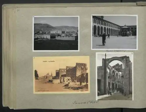 Fotoalbum mit 248 Fotografien & 5 Grafiken, Ansicht Damaskus, KdF Orientreise 1938 General von Steuben Jerusalem Kairo