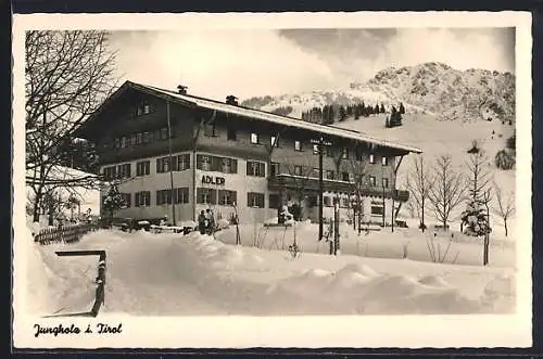 AK Jungholz i. Tirol, Hotel Adler im Schnee