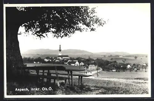 AK Aspach, Panoramablick auf die Ortschaft