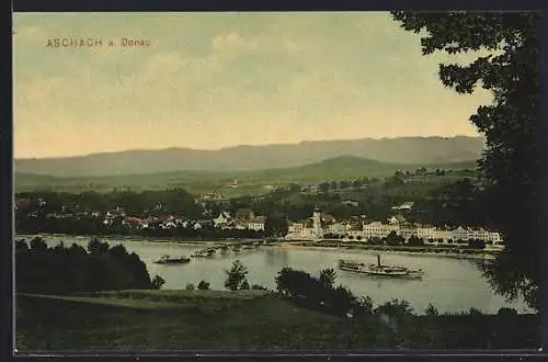 AK Aschach a. Donau, Totalansicht vom Berg aus