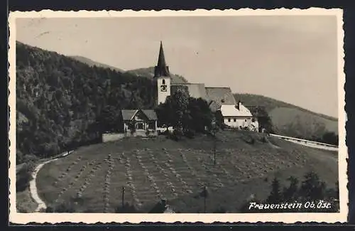 AK Frauenstein /Ob.-Öst., Ortsansicht übers Feld