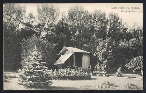 AK Bad Hall /Ob.-Oesterr., Partie am Musikpavillon