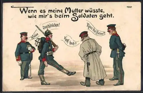 Künstler-AK Bruno Bürger & Ottillie Nr. 7503: Soldaten 1. Weltkrieg bei der Ausbildung