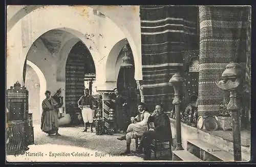 AK Marseille, Ausstellung, Exposition Coloniale, Bazar Tunisien