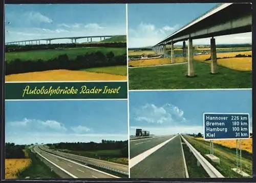 AK Autobahnbrücke Rader Insel über den Nord-Ostsee-Kanal