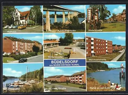 AK Büdelsdorf /Nord-Ostsee-Kanal, Rader Autobahnbrücke, Sportallee