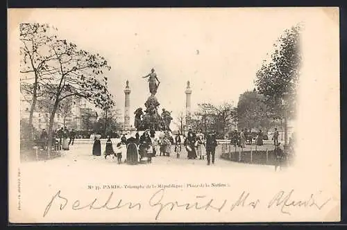 AK Paris, Triomphe de la Republique, Place de la Nation