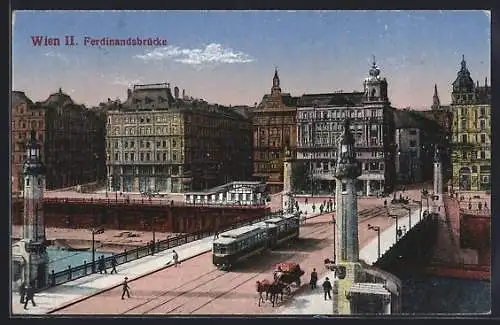 AK Wien, Ferdinandsbrücke, Strassenbahn