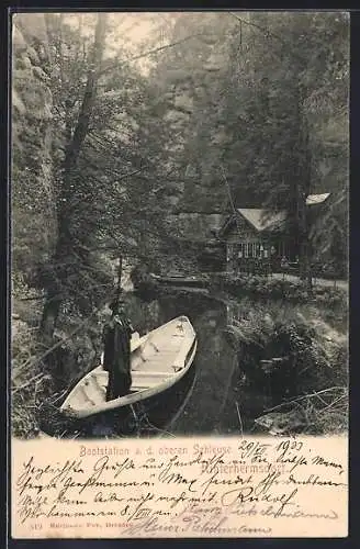 AK Hinterhermsdorf, Bootstation an der oberen Schleuse