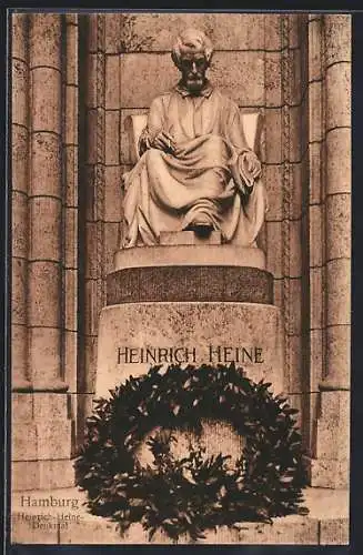 AK Hamburg-Winterhude, Denkmal Heinrich Heine im Stadtpark