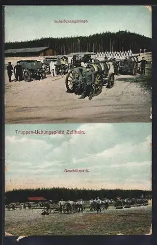 AK Zeithain, Truppenübungsplatz, Scheibenzuganlage, Geschützpark