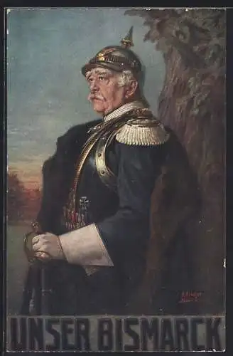 AK Portrait Otto Bismarck in Uniform mit Epauletten