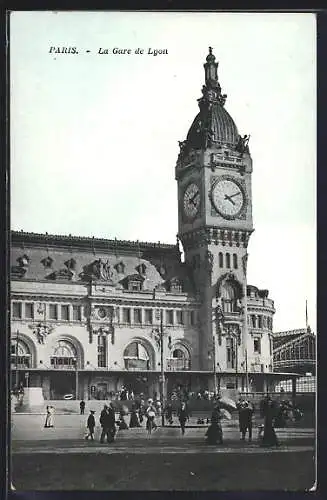 AK Paris, La Gare de Lyon, Bahnhof