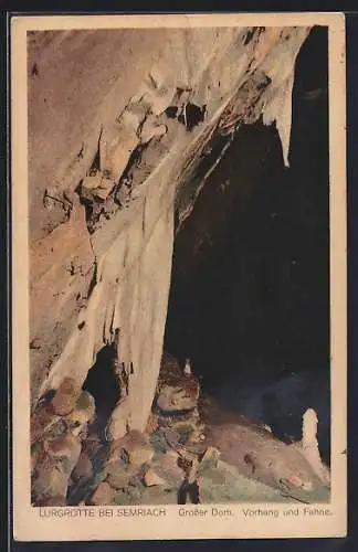 AK Lurgrotte, Grosser Dom, Vorhang und Fahne