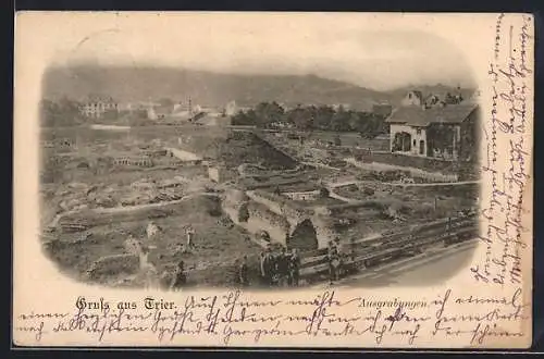 AK Trier, Panoramablick übers Ausgrabungsgelände