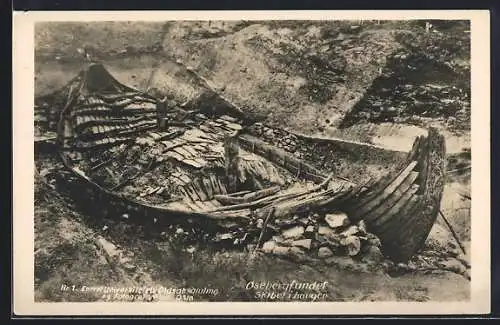 AK Osebergfundet, Skibet i haugen, Ausgrabung