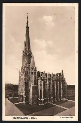 AK Mühlhausen i. Thür., Blick auf die Marienkirche