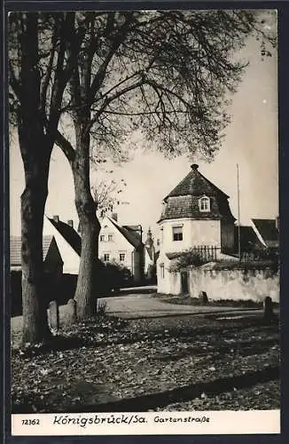 AK Königsbrück /Sa., Partie in der Gartenstrasse