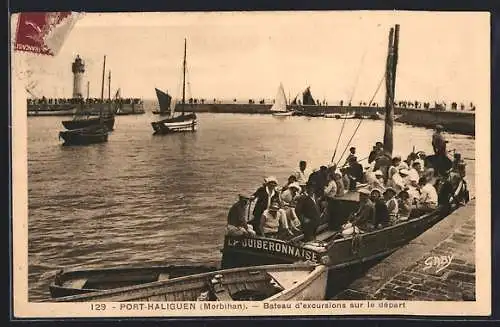 AK Port-Haliguen, Bateau d`excursions sur le départ