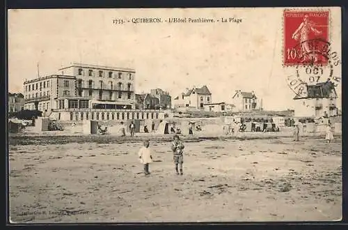 AK Quiberon, L`Hôtel Penthievre et la plage