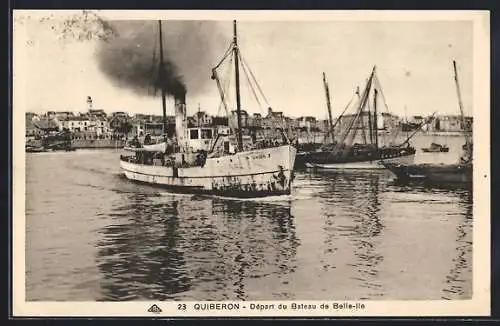 AK Quiberon, Départ du Bateau de Belle-Île