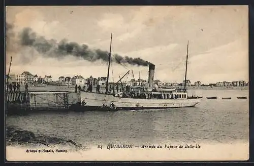 AK Quiberon, Arrivée du Vapeur de Belle-Île