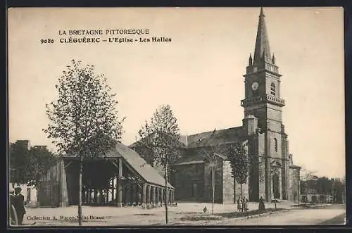 AK Cléguérec, L`Église et Les Halles