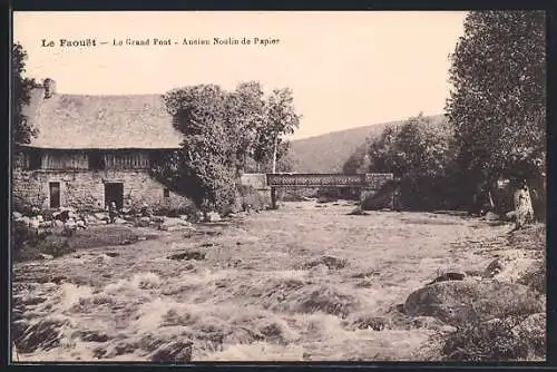 AK Le Faouët, Le Grand Pont, Ancien Moulin de Papier